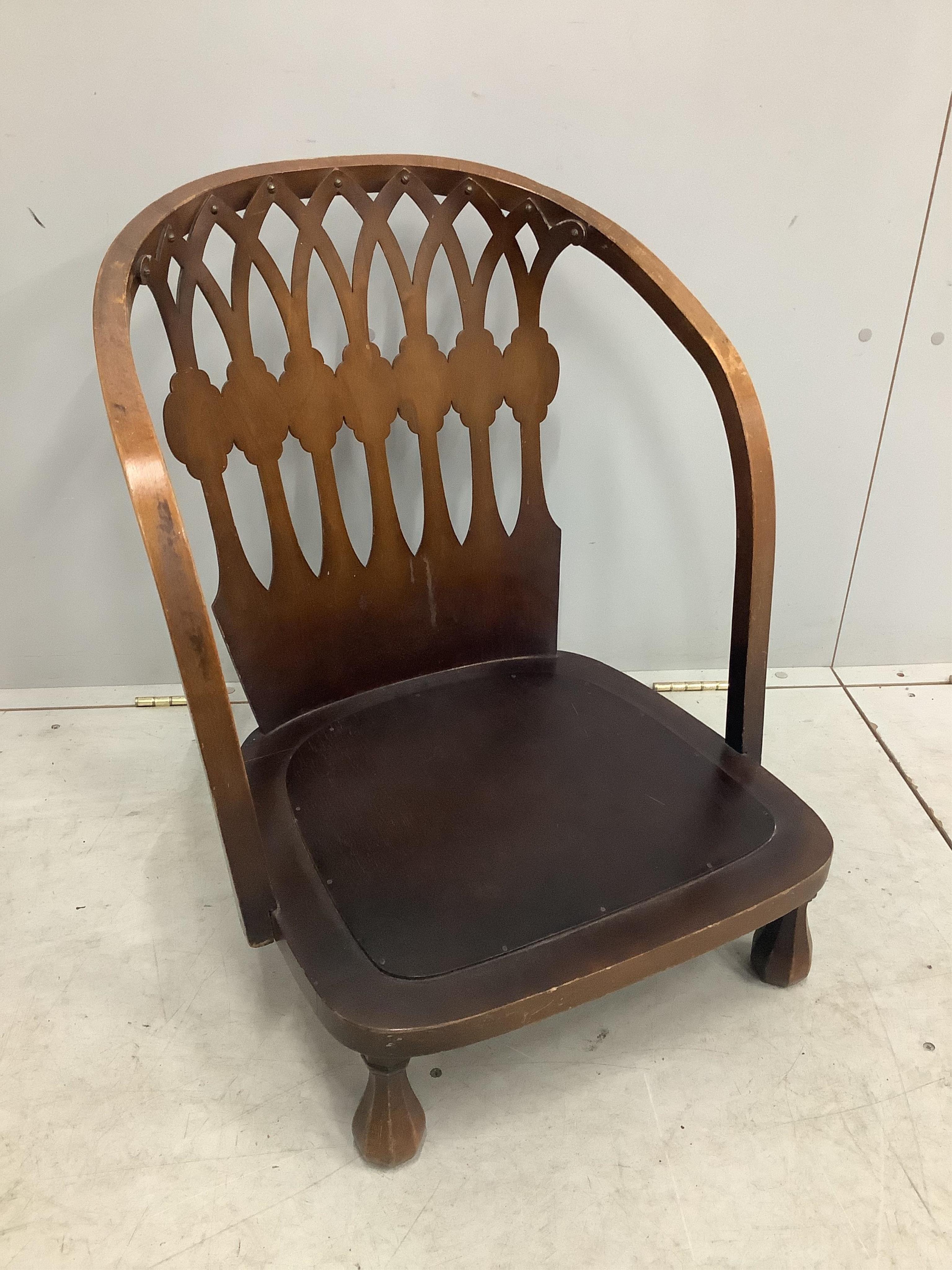 A bentwood bedroom chair, width 54cm, depth 46cm, height 67cm. Condition - fair